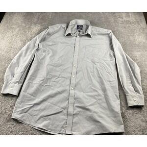 Stafford Easy Care Broadcloth Button Up Shirt Mens 18 34-35 Gray Regular Fit